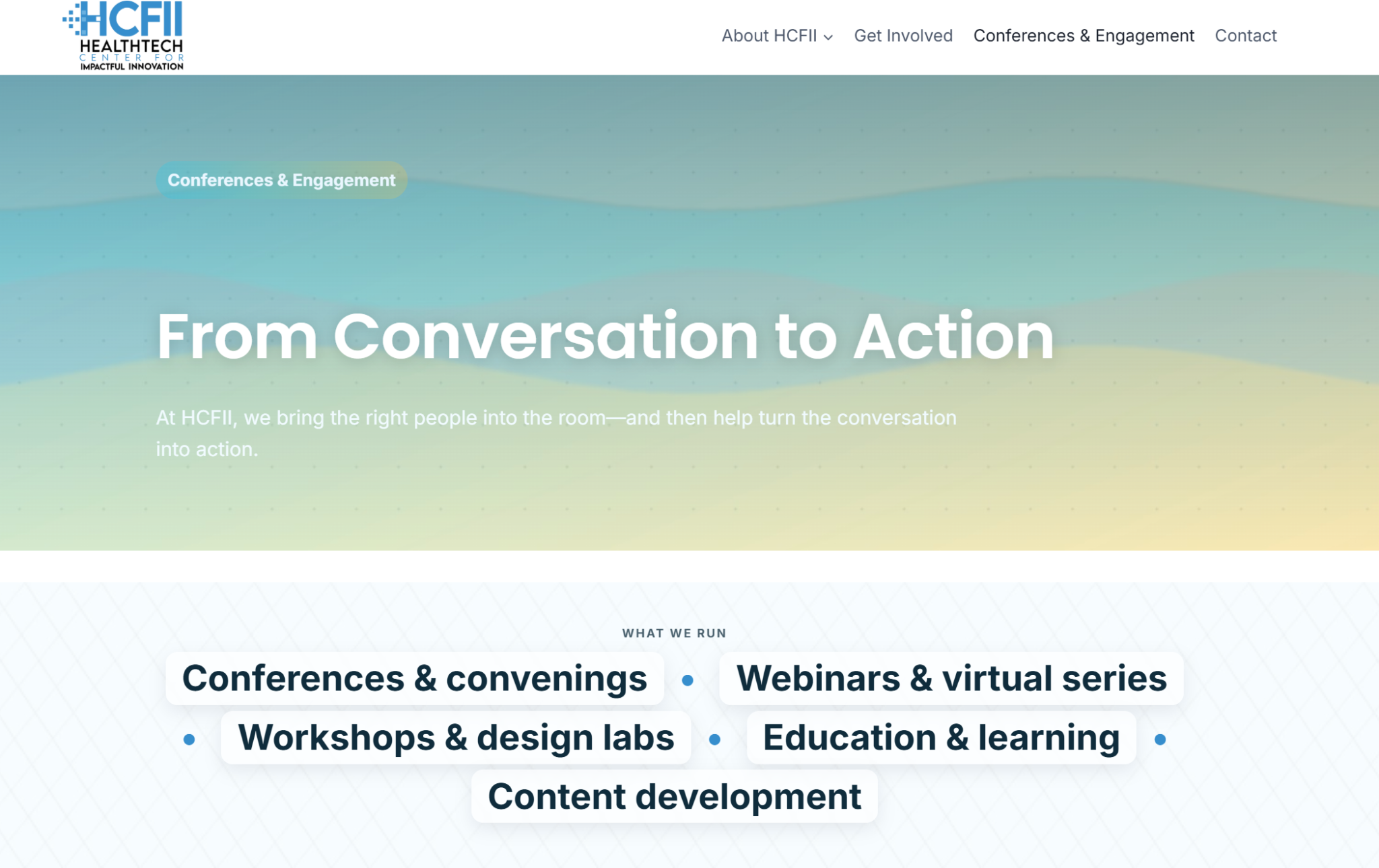 Current HCFII Tech homepage preview